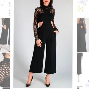 SELF PORTRAIT Mack Layered Jumpsuit Mock Neck🖤